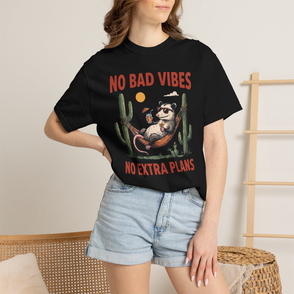 No Bad Vibes No Extra Plans Possum T-Shirt