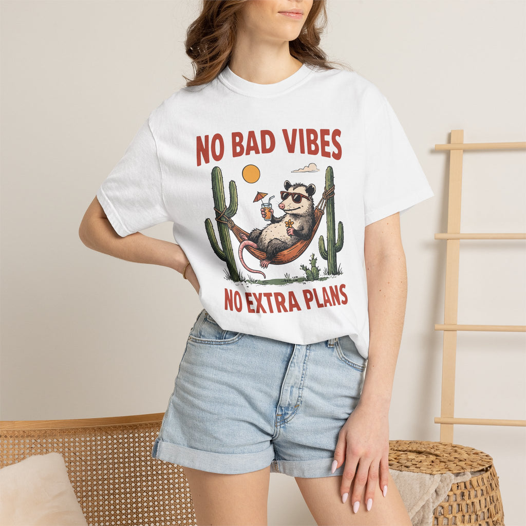 No Bad Vibes No Extra Plans Possum T-Shirt