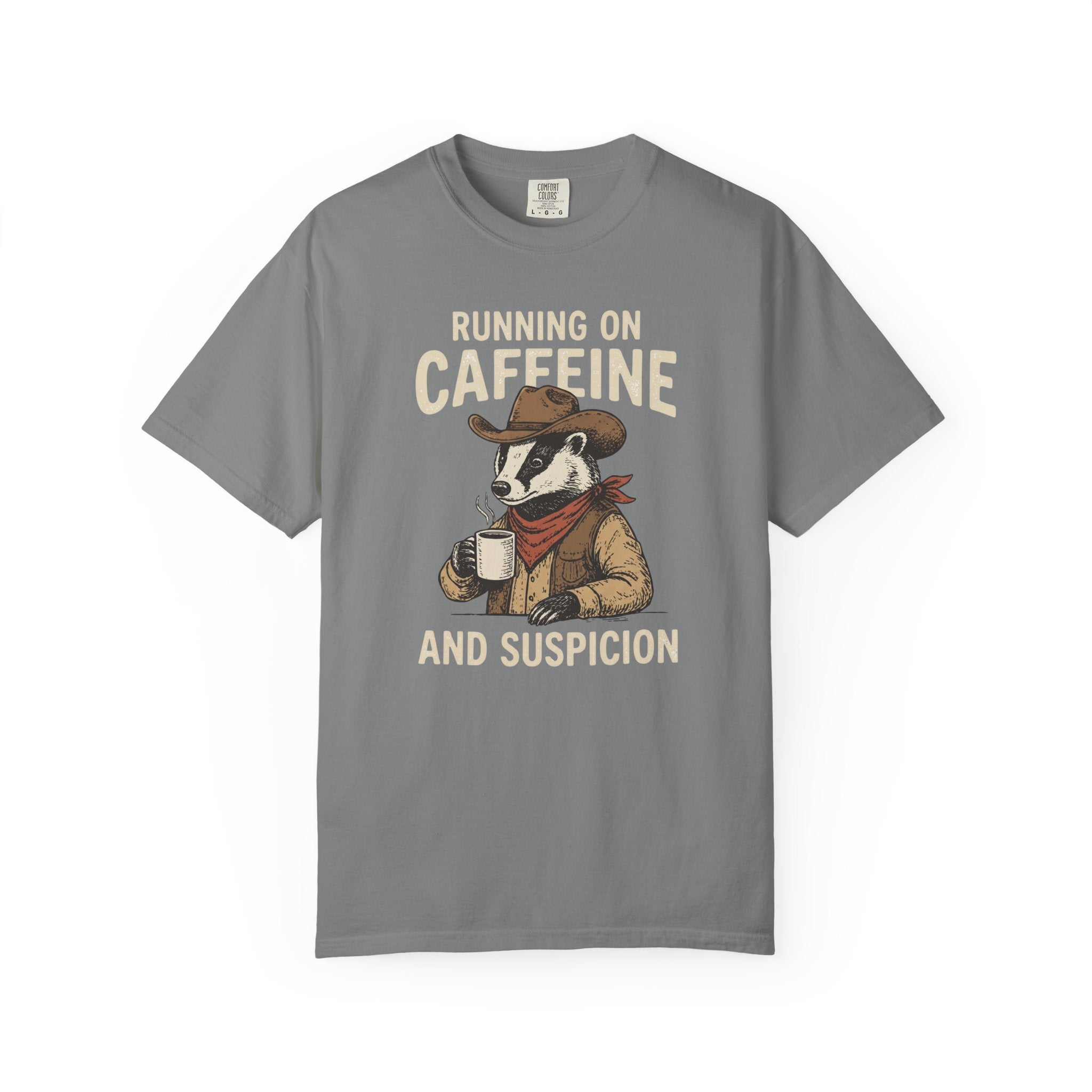 Running On Caffeine Badger T-Shirt