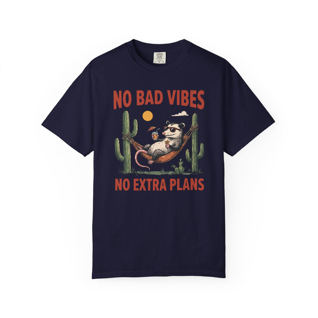 No Bad Vibes No Extra Plans Possum T-Shirt