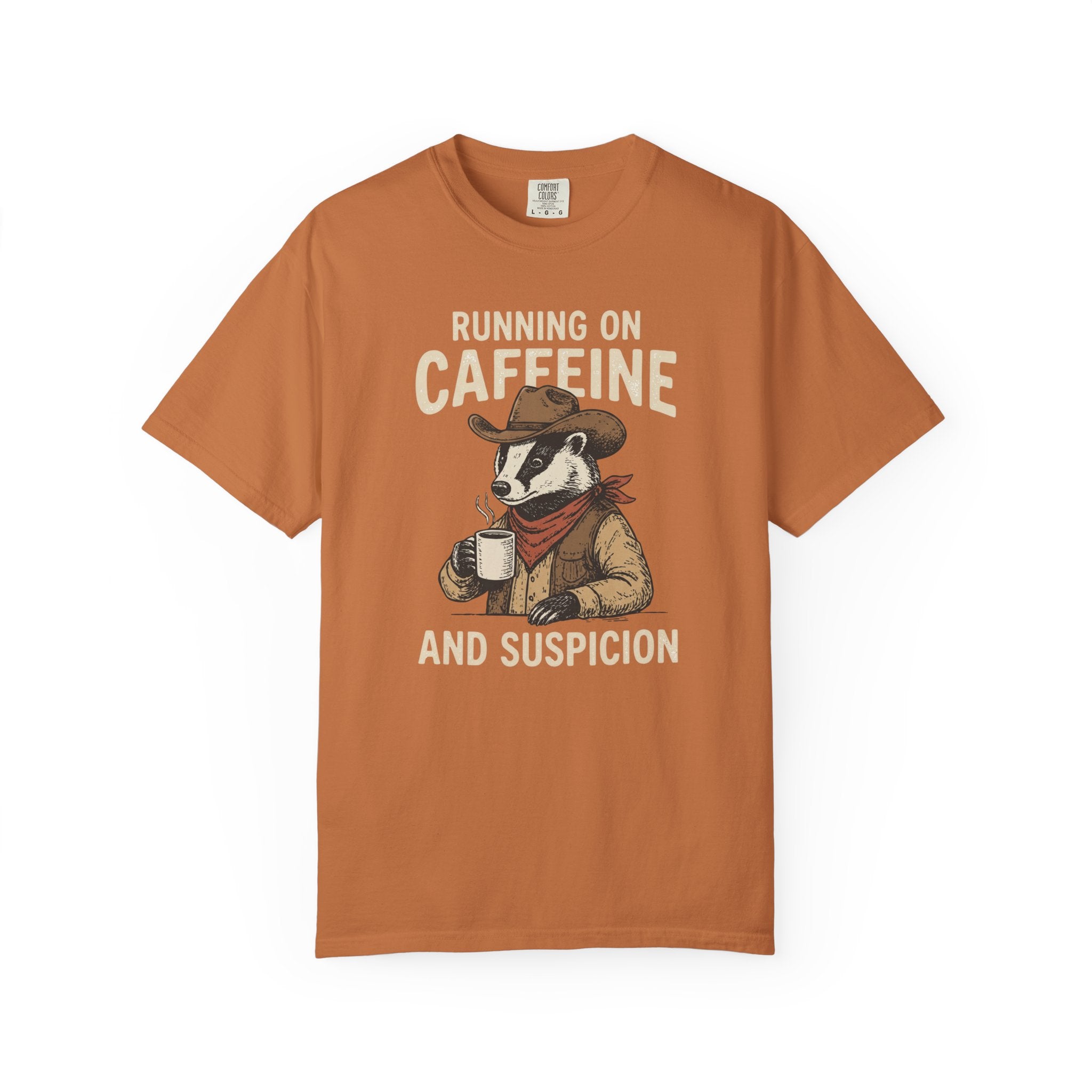 Running On Caffeine Badger T-Shirt