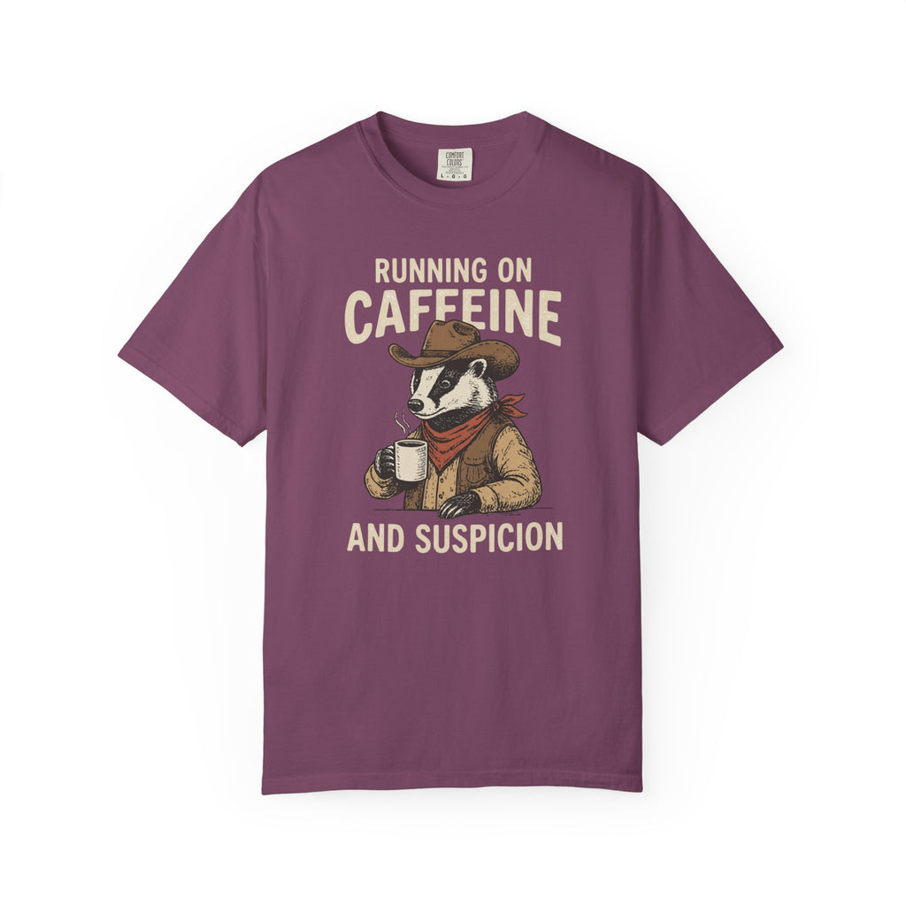 Running On Caffeine Badger T-Shirt