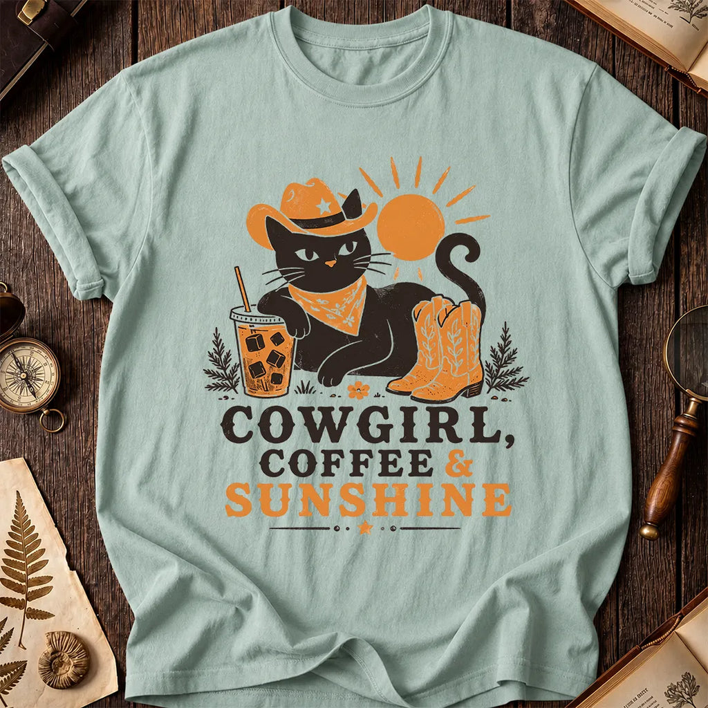 Cowgirl Cat Coffee T-Shirt
