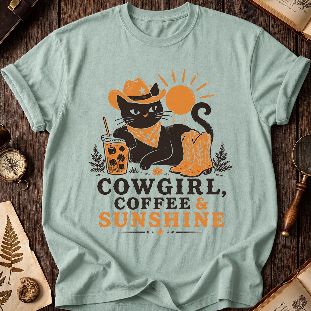 Cowgirl Cat Coffee T-Shirt