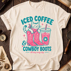 Cat Coffee Boots T-Shirt