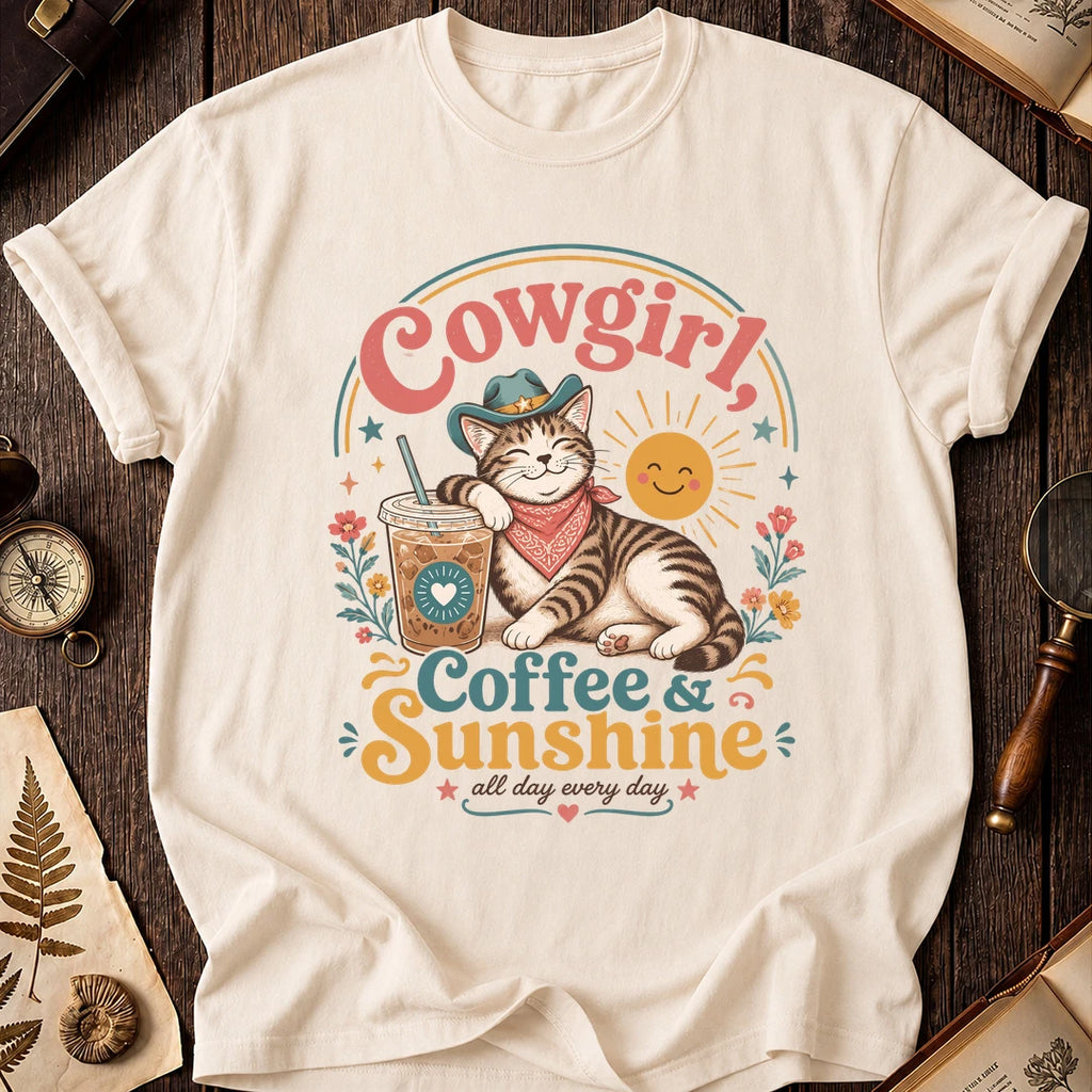 Cowgirl Cat Coffee T-Shirt