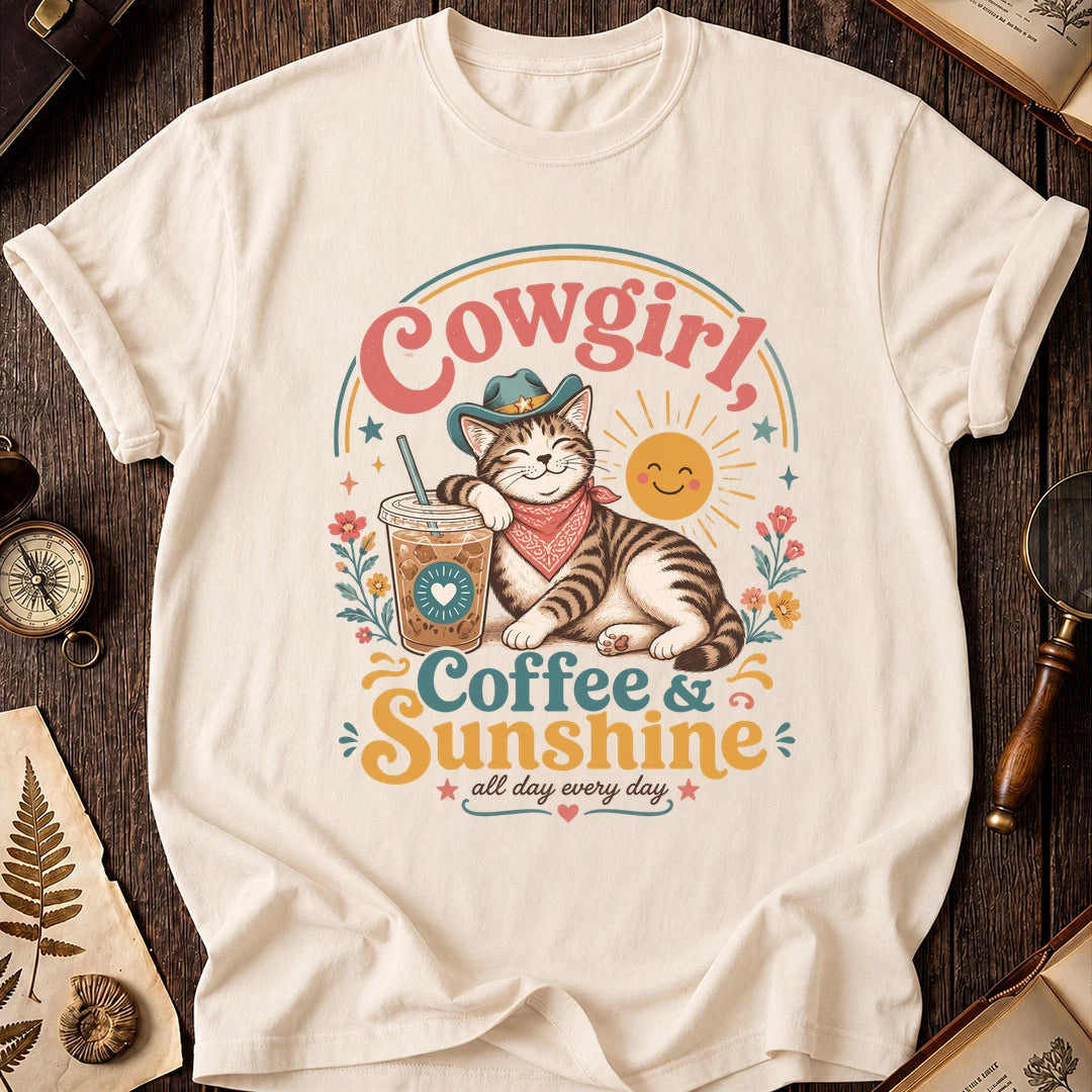 Cowgirl Cat Coffee T-Shirt