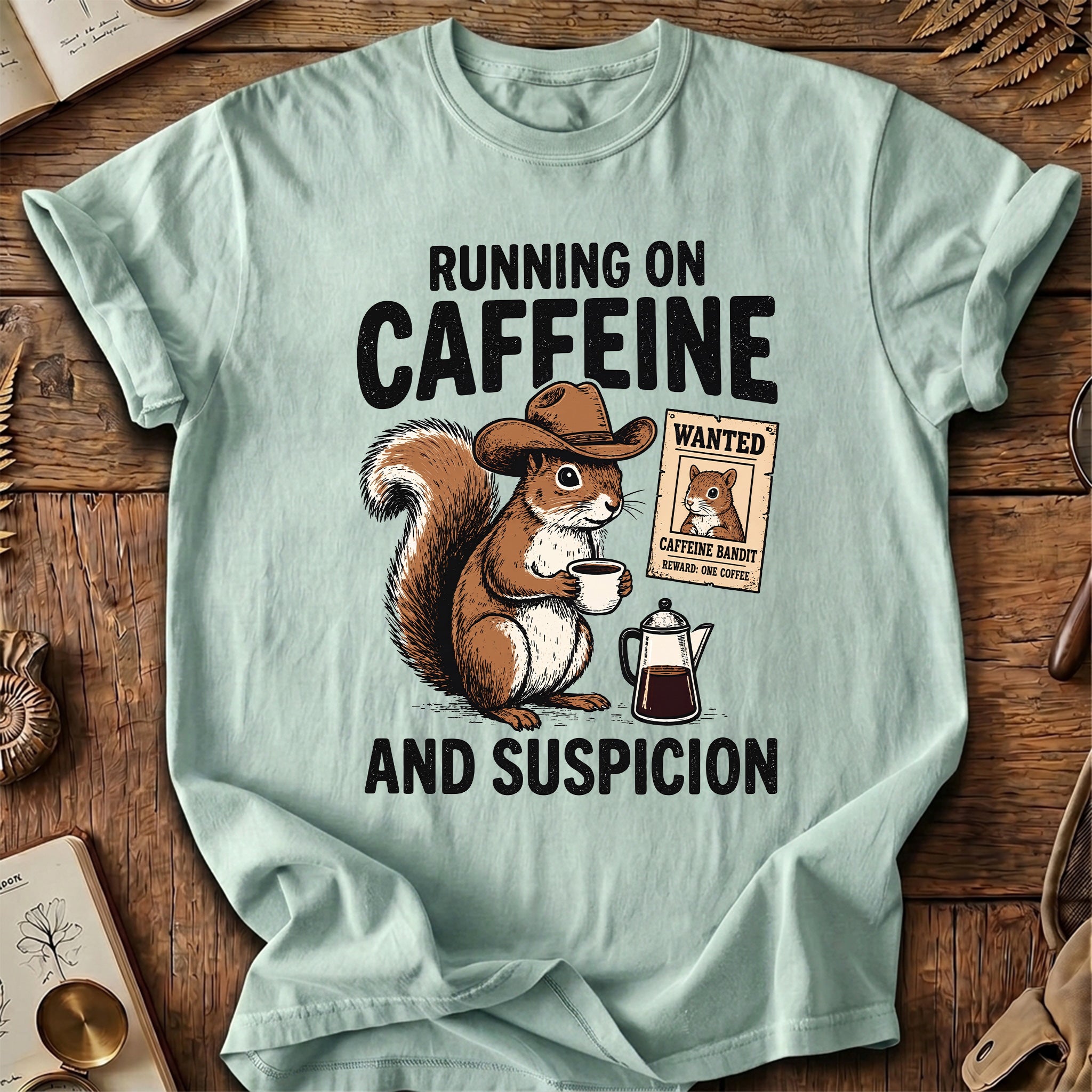 Running On Caffeine Squirrel T-Shirt