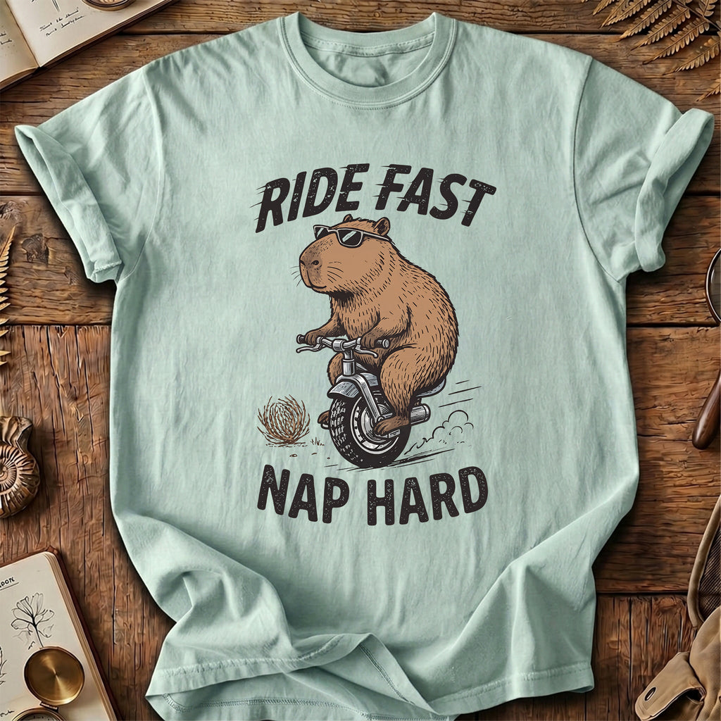 Ride Fast Nap Hard Capybara T-Shirt