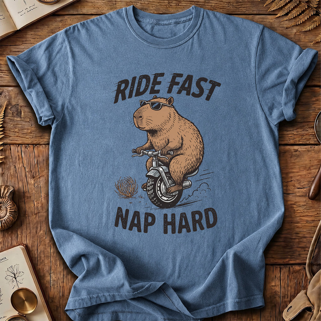 Ride Fast Nap Hard Capybara T-Shirt