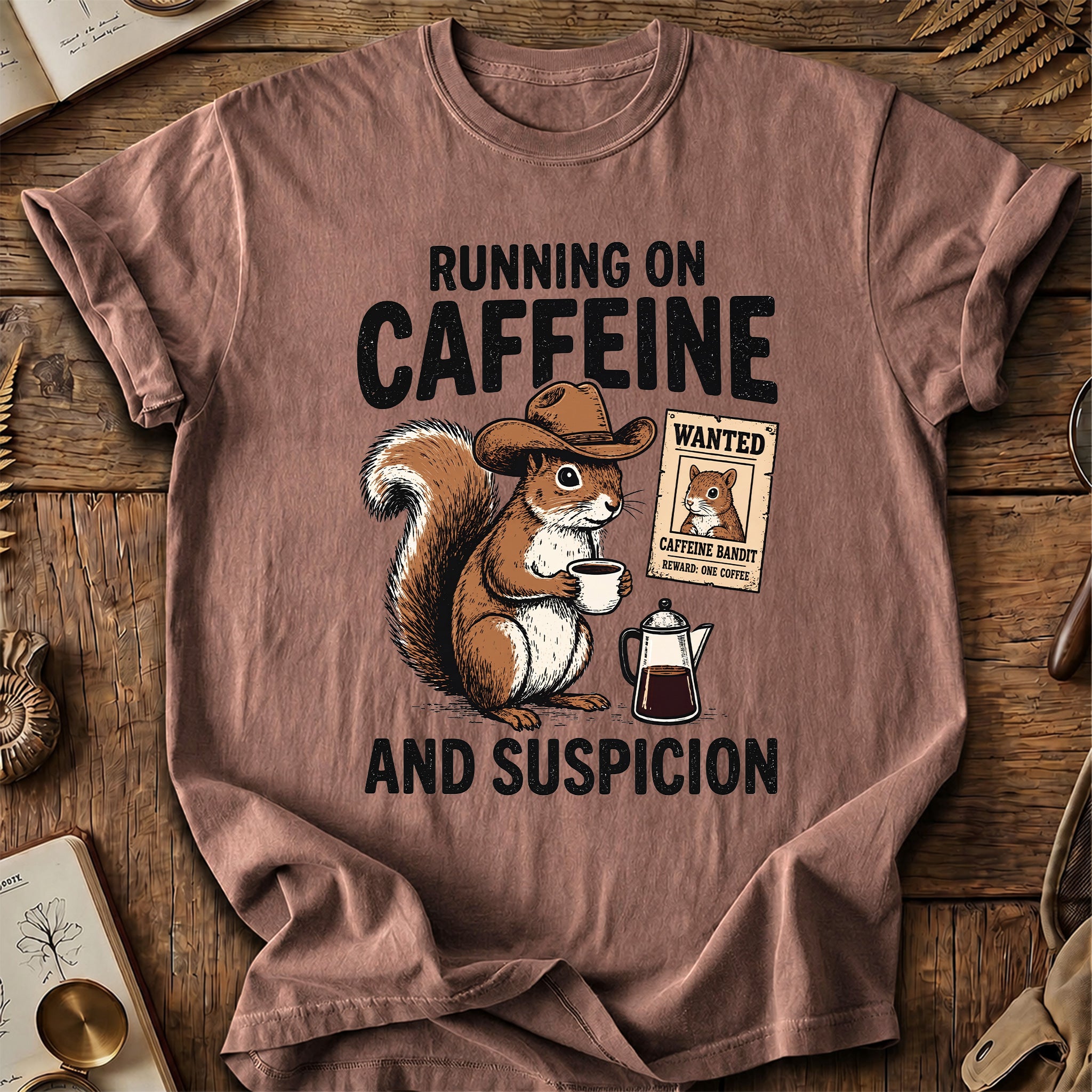 Running On Caffeine Squirrel T-Shirt