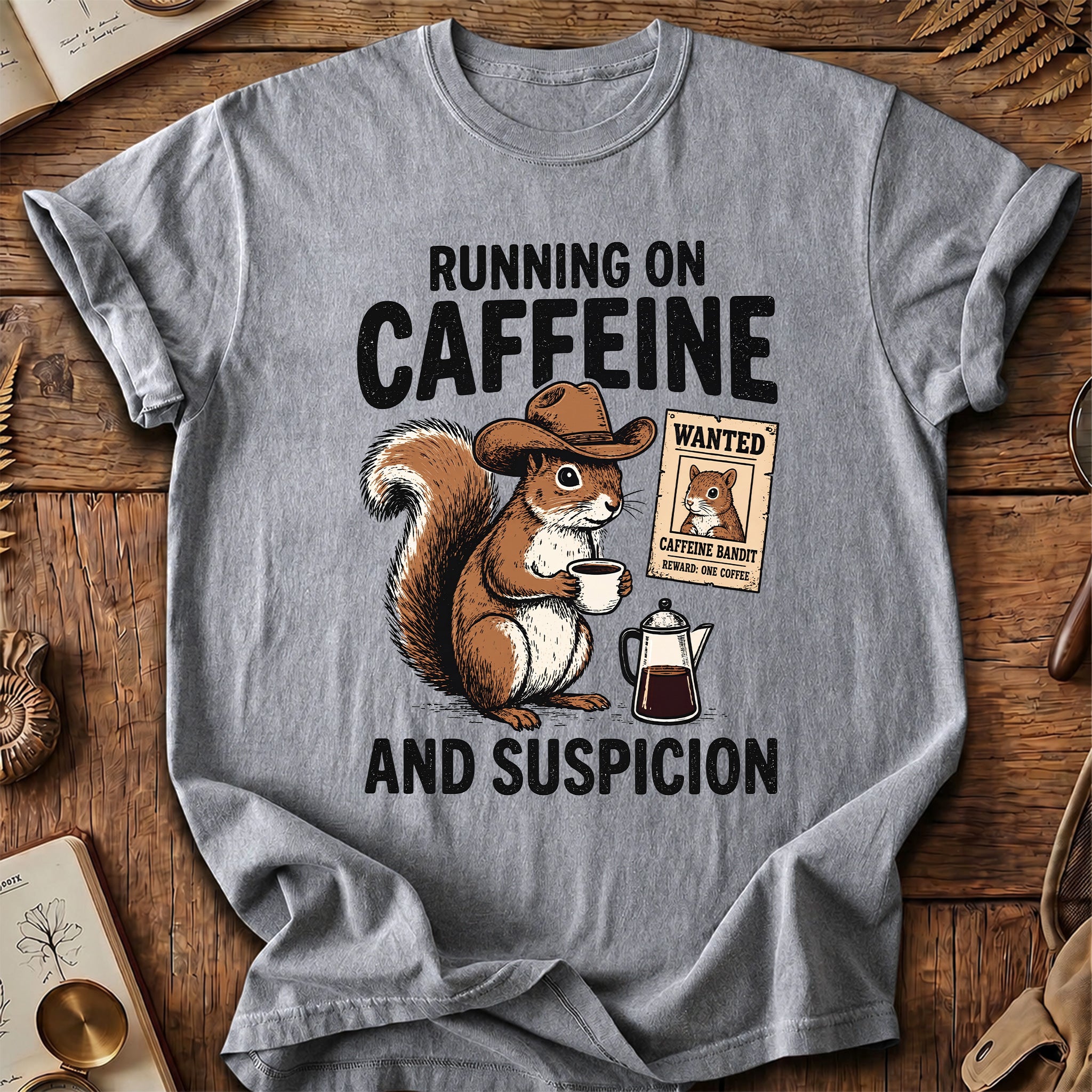 Running On Caffeine Squirrel T-Shirt