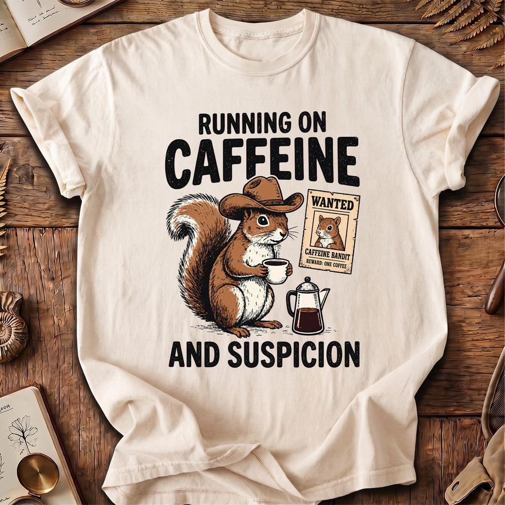 Running On Caffeine Squirrel T-Shirt