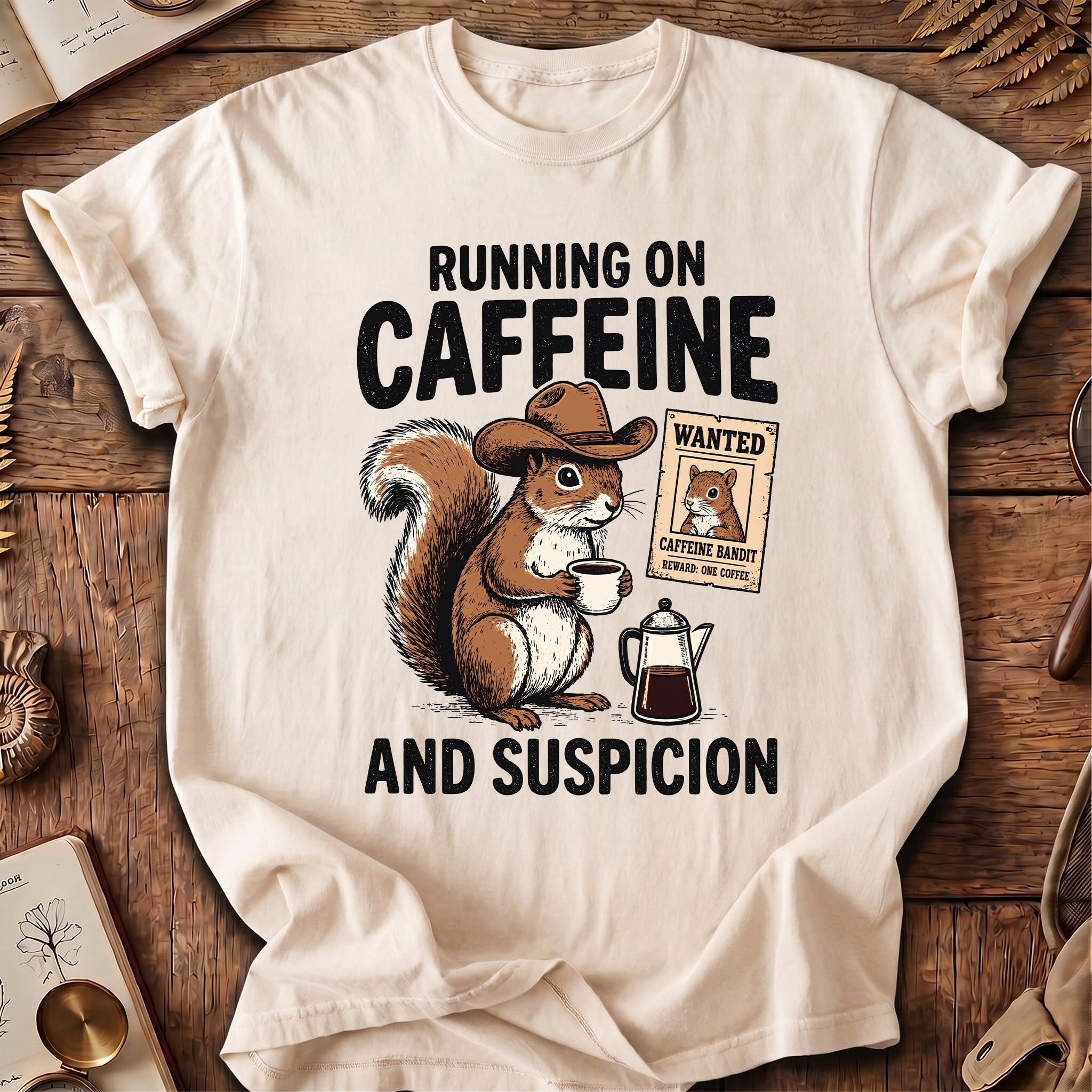 Running On Caffeine Squirrel T-Shirt
